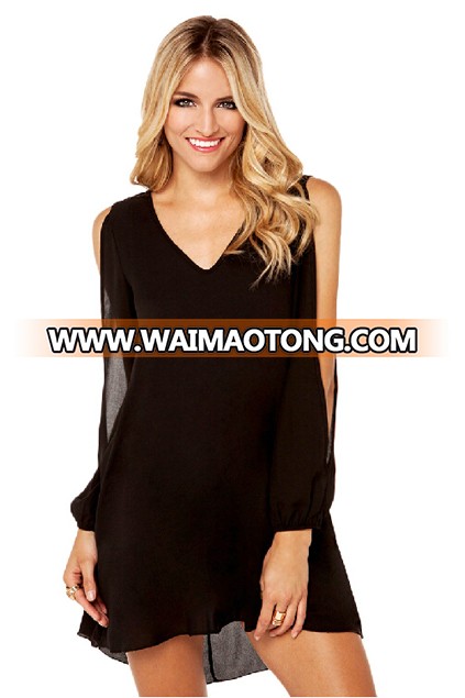 Cutout Sleeves Chiff